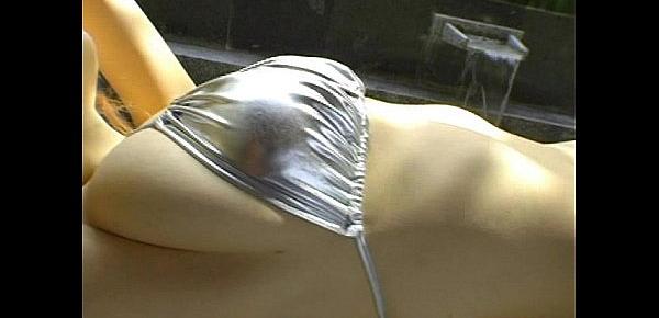  Yoko Matsugane In Silver Bikini